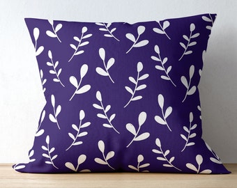 Purple Floral Pillow Cover: Abstract Boho Bedding