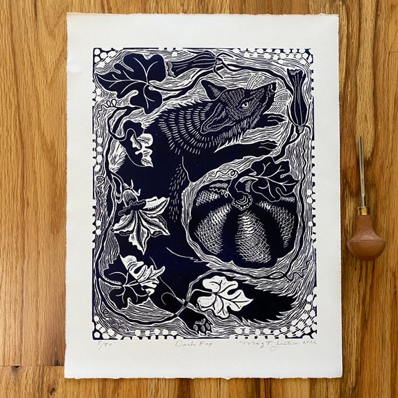 The River Ballet Linocut in Black,otter Linocut,kingfisher Linocut