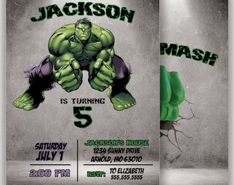 Incredible Hulk, Birthday Party Invitation