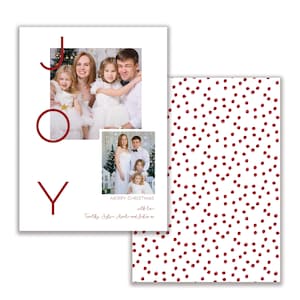 Joy, Personalized Photo Christmas Card, Merry Christmas, Happy Holidays, Digital Download or Printed Options