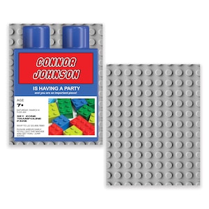 Bausteine GeburtstagSeinladung | Bricks Einladung | Bearbeitbarer Sofort-Download | Druckbare Einladung