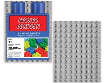 Building Blocks birthday Invitation | Bricks Invite | Editable Instant Download | Printable Invitation