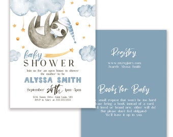 Adorable Sloth Baby Shower Invitation Instant Download