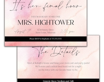 Bachelorette Party Invitations | Bachelorette Weekend | Lingerie Shower | Itinerary