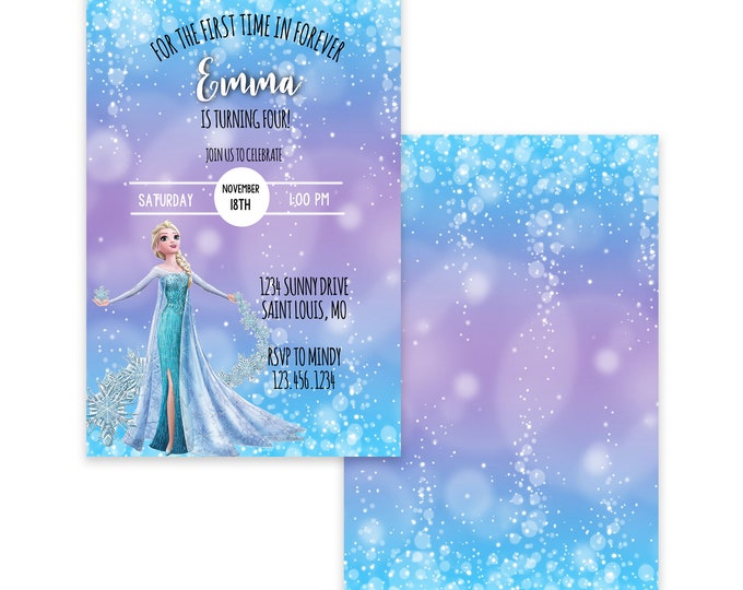 Frozen Inspired | Birthday Party Invitation | Personalized | INSTANT DOWNLOAD