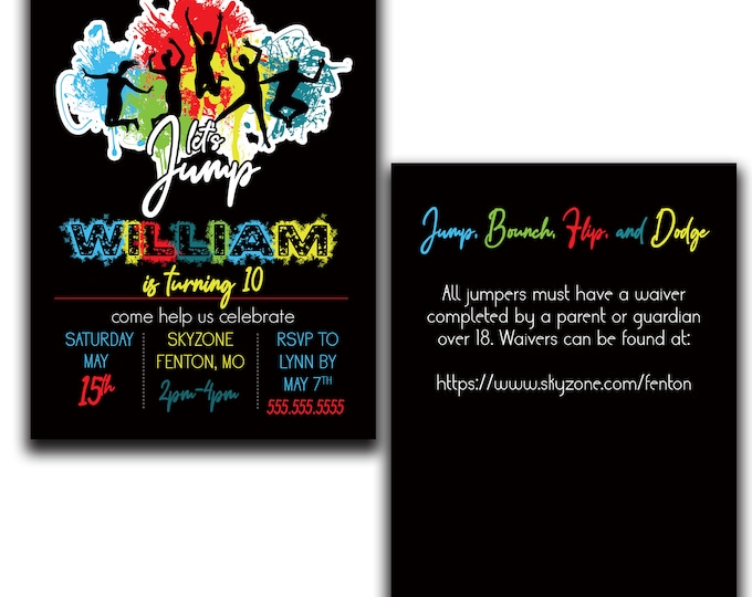 Jump, Birthday Party Invitation