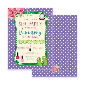 Spa Party | Birthday Party Invitation | Instant Download | Editable
