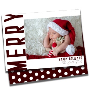 Merry, Christmas Card with Photo, Digital Download