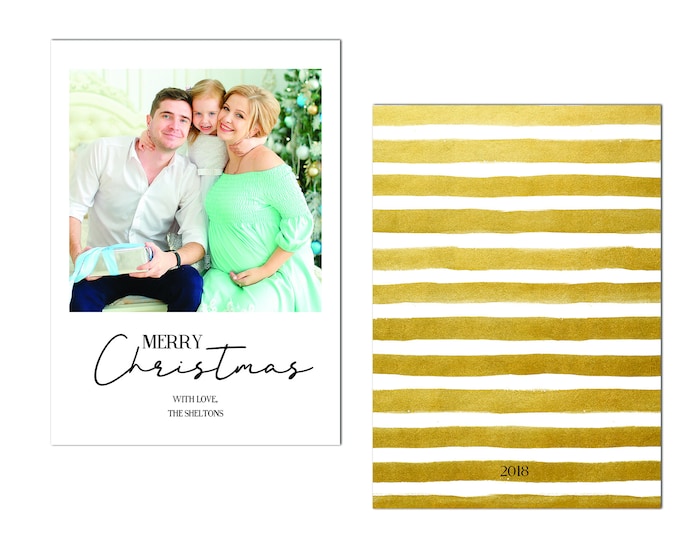 Merry Christmas, Holiday Card with Photo, Personalized