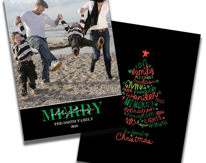 Merry Christmas | Christmas Card with Photo | Personalized