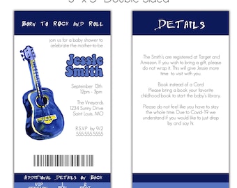 Rock a Bye Baby | Baby Shower Invitation | Personalized | Envelopes Included with Printed Option