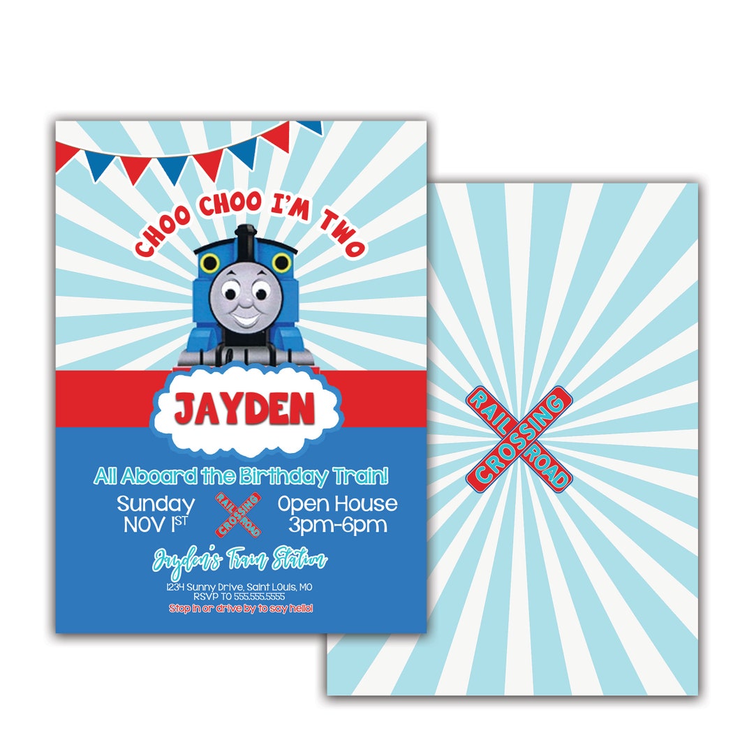 Thomas the Train Invitation, Train Birthday Invitation, Train