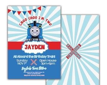 Thomas the Train Invitation, Train Birthday Invitation, Train Invitation, Train Invites, Train Party, Steam Engine, Personalized