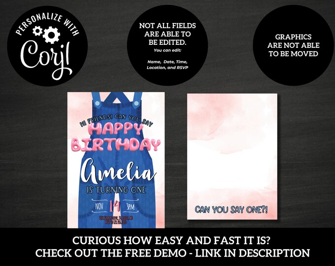 Ms. Rachel Birthday Invitation, Icky Sticky Bubblegum Birthday, Ms. Rachel 1st Birthday, Instant Download, Can you say