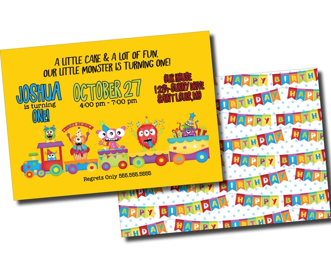 Our Little Monster | Birthday Party Invitation | Personalized