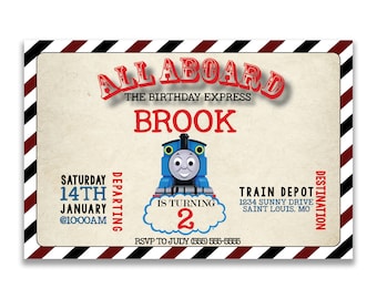 Thomas The Train| Birthday Party Invitation | Personalized