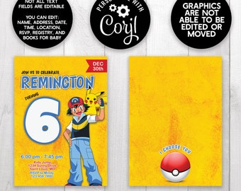 Pokémon Birthday Invitation |  Instant Download | Perfect for Your Little Trainer!