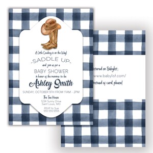A Little Cowboy | Baby Shower Invitation | Rustic Baby Shower | Country Baby Shower | Instant Download
