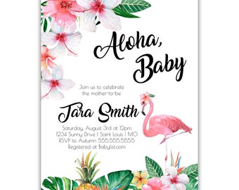 Aloha, Baby | Baby Shower Invitation | Personalized | Envelopes Included with Printed Option