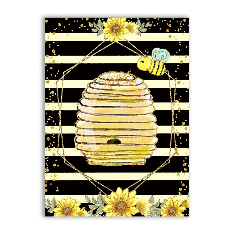 Nuestra fiesta de cumpleaños de la pequeña abeja de miel invita, invitaciones del día de la abeja, tema de la abeja, opción digital o impresa imagen 3