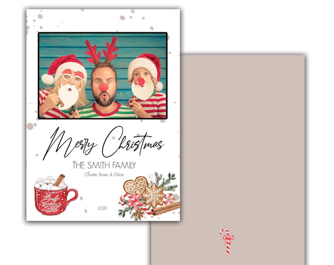 Photo Christmas Card, Holiday Card, Personalized Christmas card, Merry Christmas, Happy Holidays