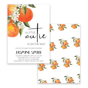 A Little Cutie Is On The Way | Baby Shower Invitation | Personalized | Instant Download | CORJL