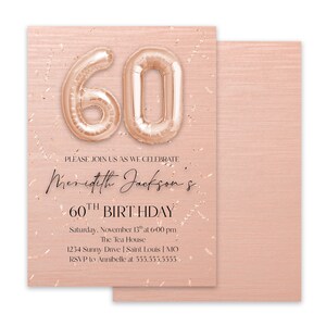 Rose Gold Confetti Birthday Invitation