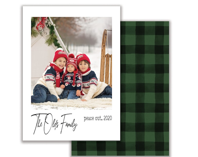 Peace Out 2020, Personalized Photo Christmas Card, Merry Christmas, Happy Holidays, Digital Download or Printed Options