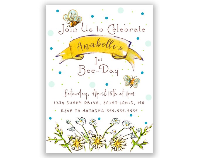 Bee-Day | Birthday Party Invitation | Personalized