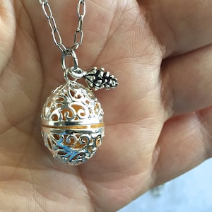 Tallkotte*Tallkottkörtel eterisk olja diffusor halsband med lava pärla på rostfri stålkedja