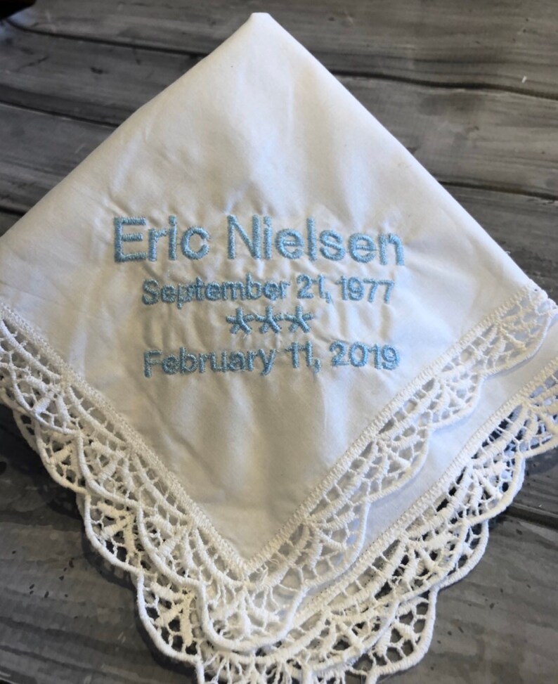 mourning and grief poem Celebration of Life Memory Embroidered Handkerchief
