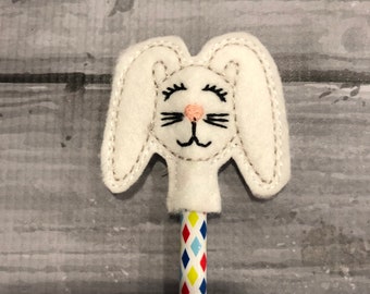 Easter Bunny Pencil Topper, Felt Easter Bunny Pencil & Topper