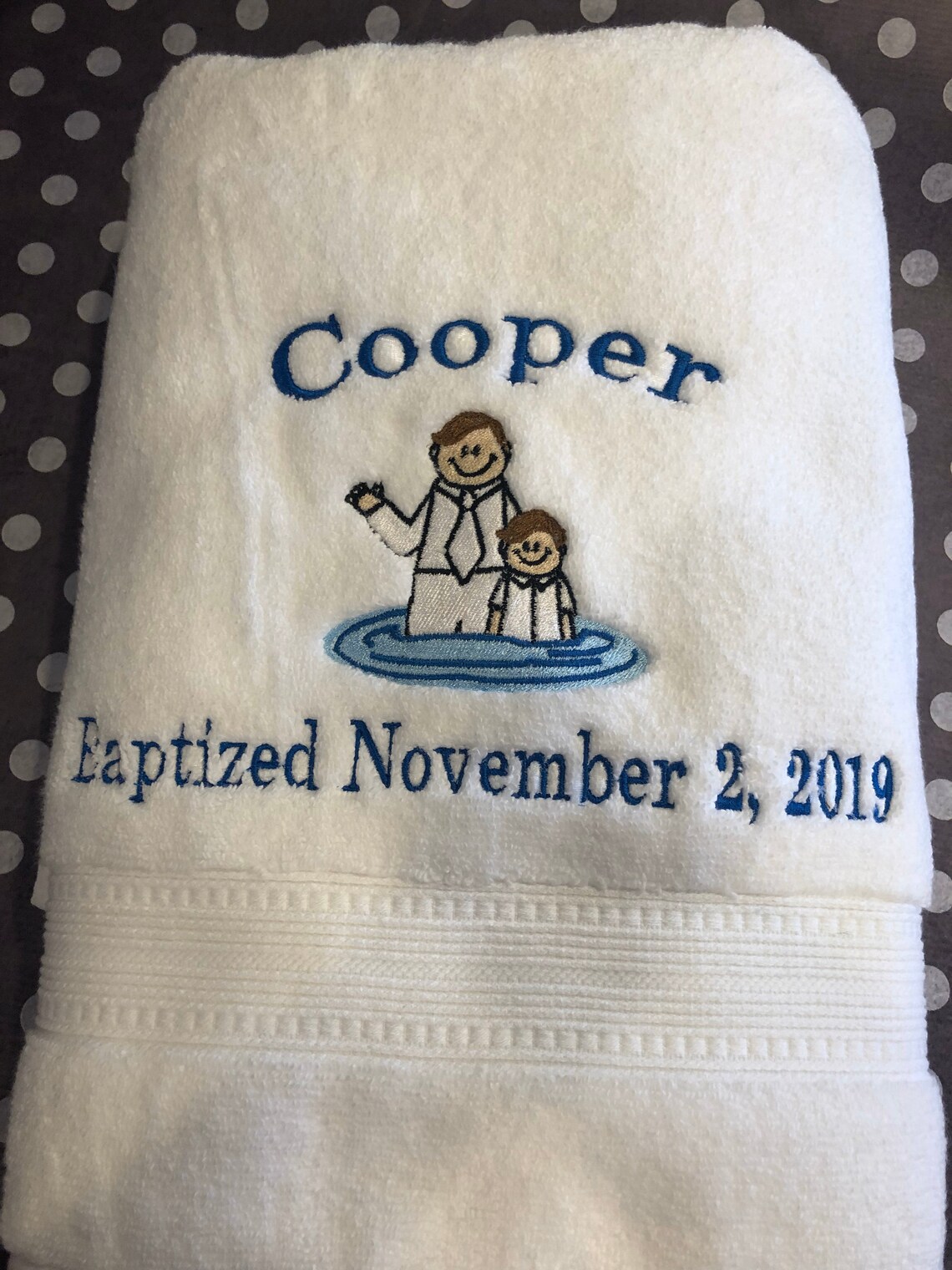Baptism Towel Personalized Baptism Towel Boy Embroidered Etsy