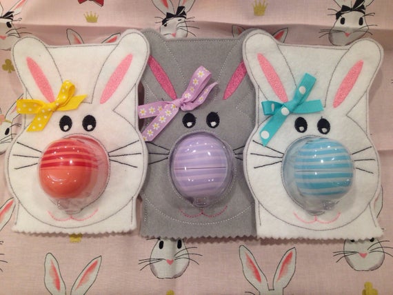 Eos Bunny Lip Balm Holder Easter Decoration Felt Easter Etsy