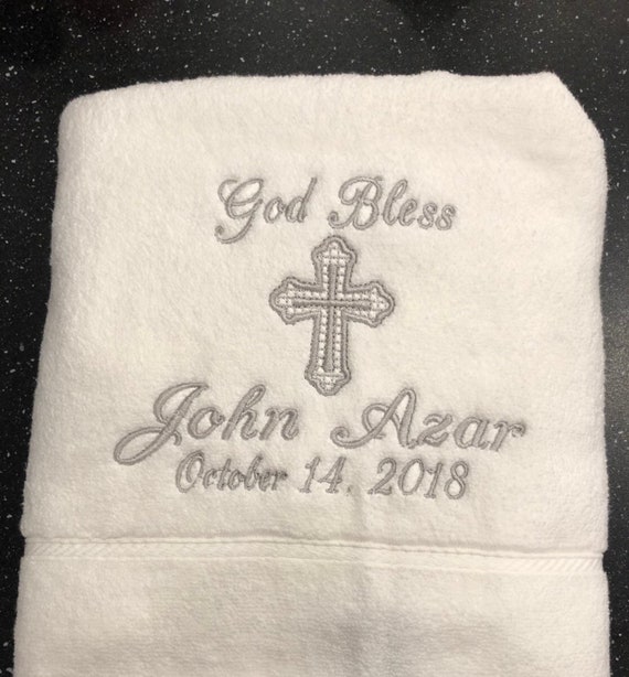 Baptism Towel Infant Baptism Christening Towel Christian Etsy