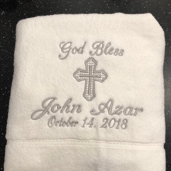 Baptism Towel- Infant Baptism - Cross Baptism Towel, Christening Towel -Christian Baptism Towel- Orthodox - Baptism Keepsake