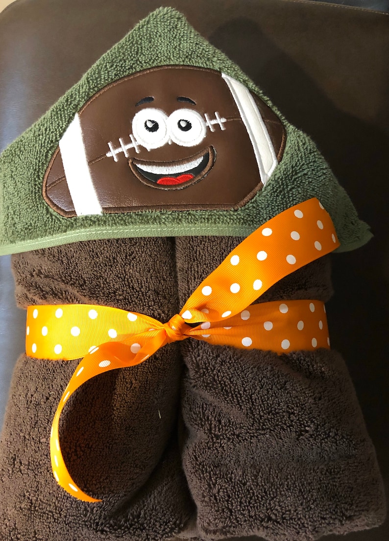 Hooded Football Towel Personalized Football Towel Etsy