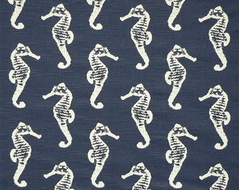 Premier Prints SEAHORSE Premier Navy Slub or choice of 6 colors-54" wide-Fabric by the yard cotton decorator fabric FAST SHIPPING