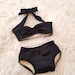 Itsy bitsy teen weeny retro solid black bikini Baby sizes