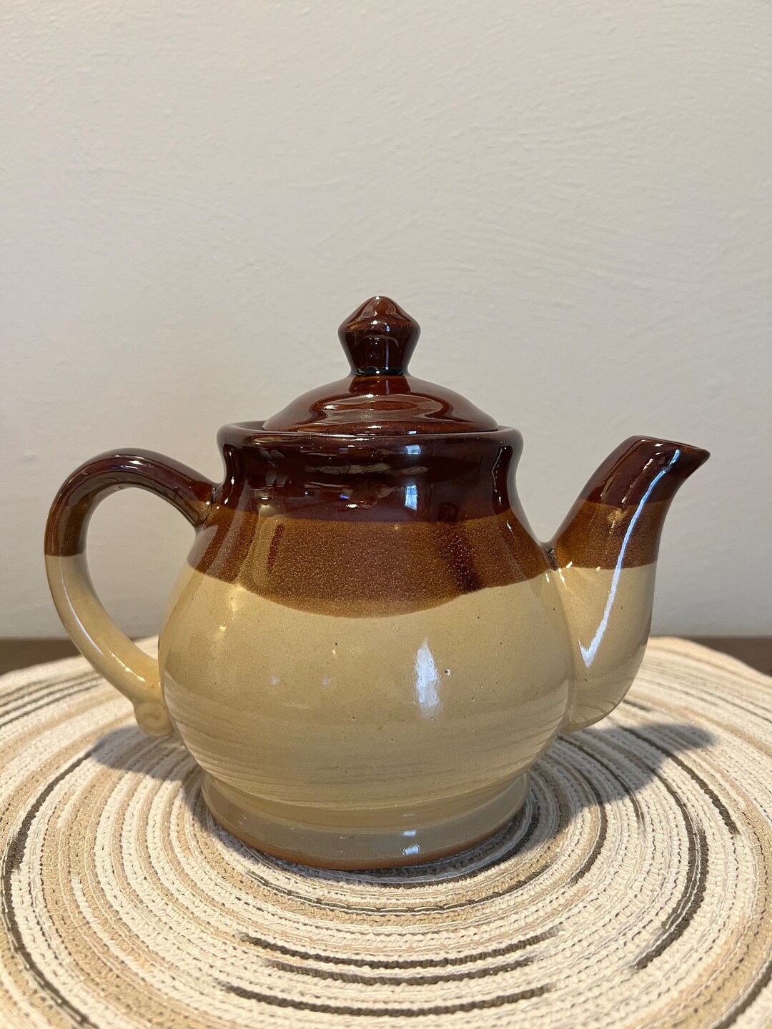 Boho Ceramic Taiwanese Teapot Made in Taiwan Brown Small Teapot Ombre