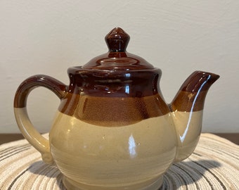 Boho Ceramic Taiwanese Teapot Made in Taiwan Brown Small Teapot Ombre Brown