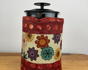 French Press Thermal Cozie 32 Ounce Coffee Press Thermal Cozy Coffee Press Cozy Floral Thermal Cozy