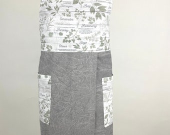 Pottery Apron, Split-Leg, Garden Herb Cotton Duck Apron, Cross-back Apron, Craft Apron, Utility Apron, Pottery Wheel Apron, Gardening