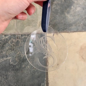 Monogram Ornament | Clear Acrylic Ornament | Last Name Ornament | Wedding Gift Ornament | Acrylic Stocking Tag | Initial Stocking Tag