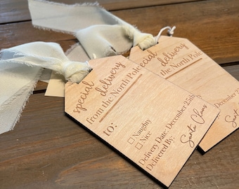 Personalized Name Santa Claus Gift Tag