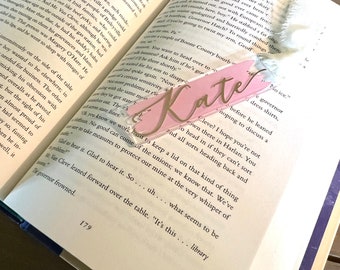 Pink Name Bookmark