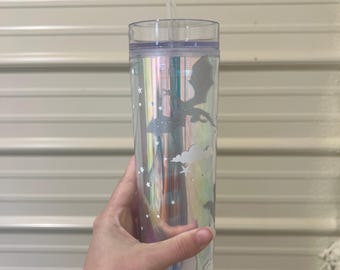Night Sky Dragon Tumbler: Iridescent Fantasy Cup