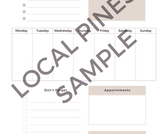 Weekly Planner Sheet: Work From Home Schedule (Digital Download)