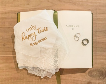 Personalized Vintage Wedding Hanky: Mother of the Bride Gift