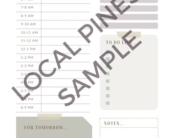 Daily Plan Sheet: Work From Home Schedule (Digital Download)